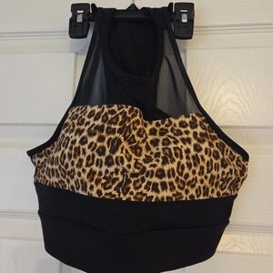 ZYIA Cheetah And Black Activewear Top